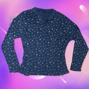 vtg 90s/y2k cherokee 100% cotton cottagecore indie waffle knit thermal, fits xl